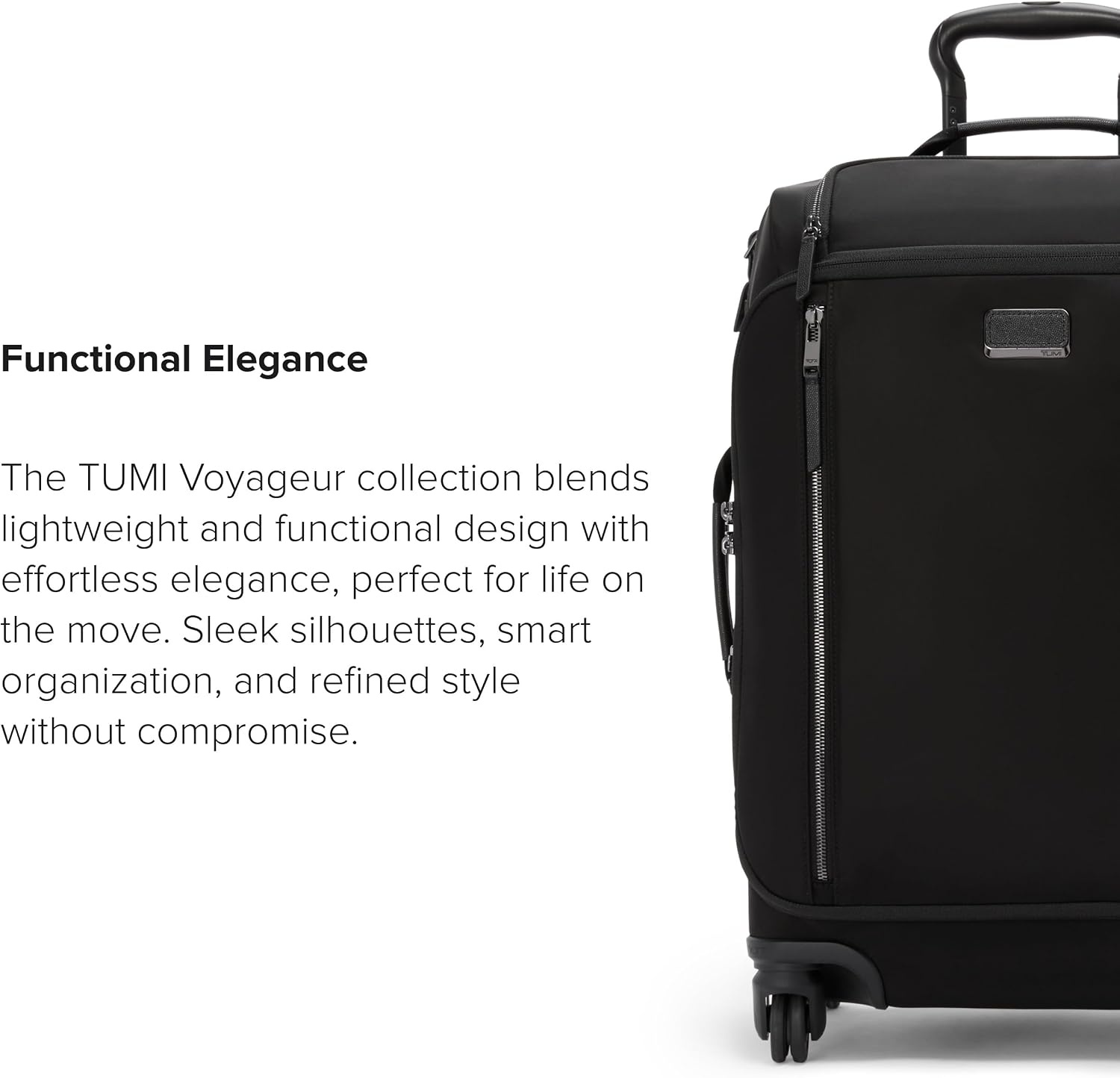 image:imageTUMI Voyageur Leger 4 Wheeled Luggage Womens Lightweight and Spacious Sleek Silhouette Durable Premium Suitcase 26quot Short Trip Expandable Packing Case Black with Gunmetal HardwareBLACKGUNMETAL