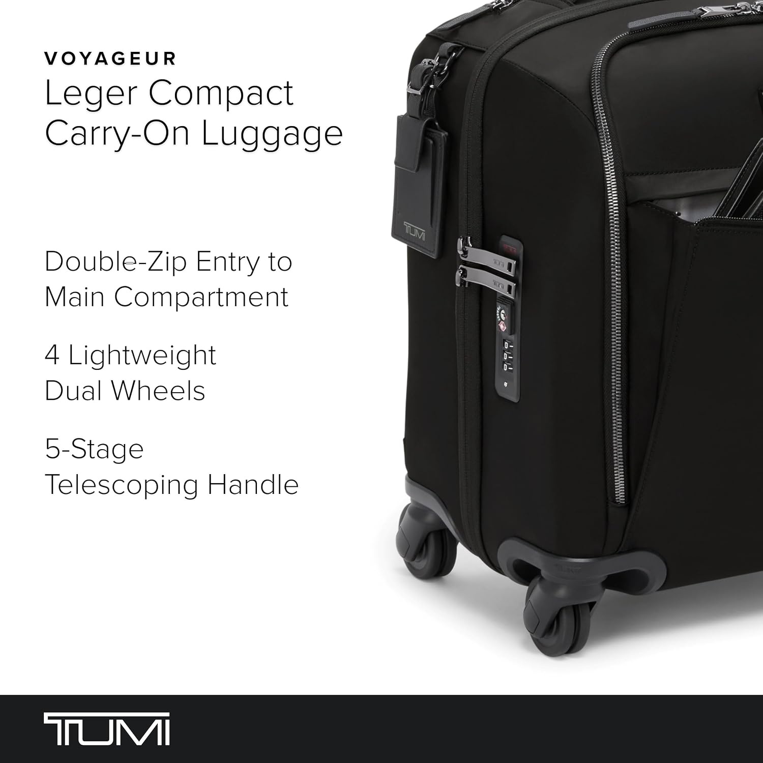 image:imageTUMI Voyageur Leger 4 Wheeled Luggage Womens Lightweight and Spacious Sleek Silhouette Durable Premium Suitcase 26quot Short Trip Expandable Packing Case Black with Gunmetal HardwareBLACKGUNMETAL