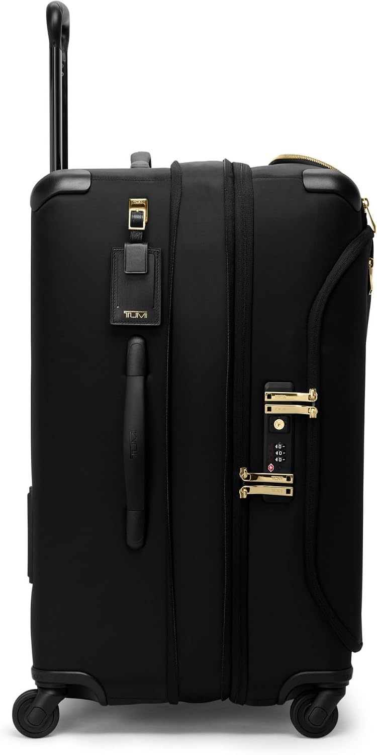 image:imageTUMI Voyageur Leger 4 Wheeled Luggage Womens Lightweight and Spacious Sleek Silhouette Durable Premium Suitcase 26quot Short Trip Expandable Packing Case Black with Gunmetal HardwareBLACKGOLD