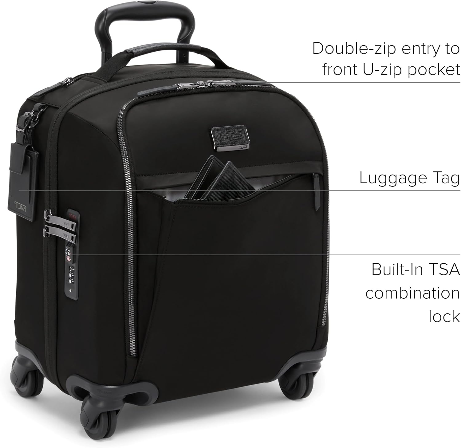 image:imageTUMI Voyageur Leger 4 Wheeled Luggage Womens Lightweight and Spacious Sleek Silhouette Durable Premium Suitcase 26quot Short Trip Expandable Packing Case Black with Gunmetal HardwareBLACKGUNMETAL