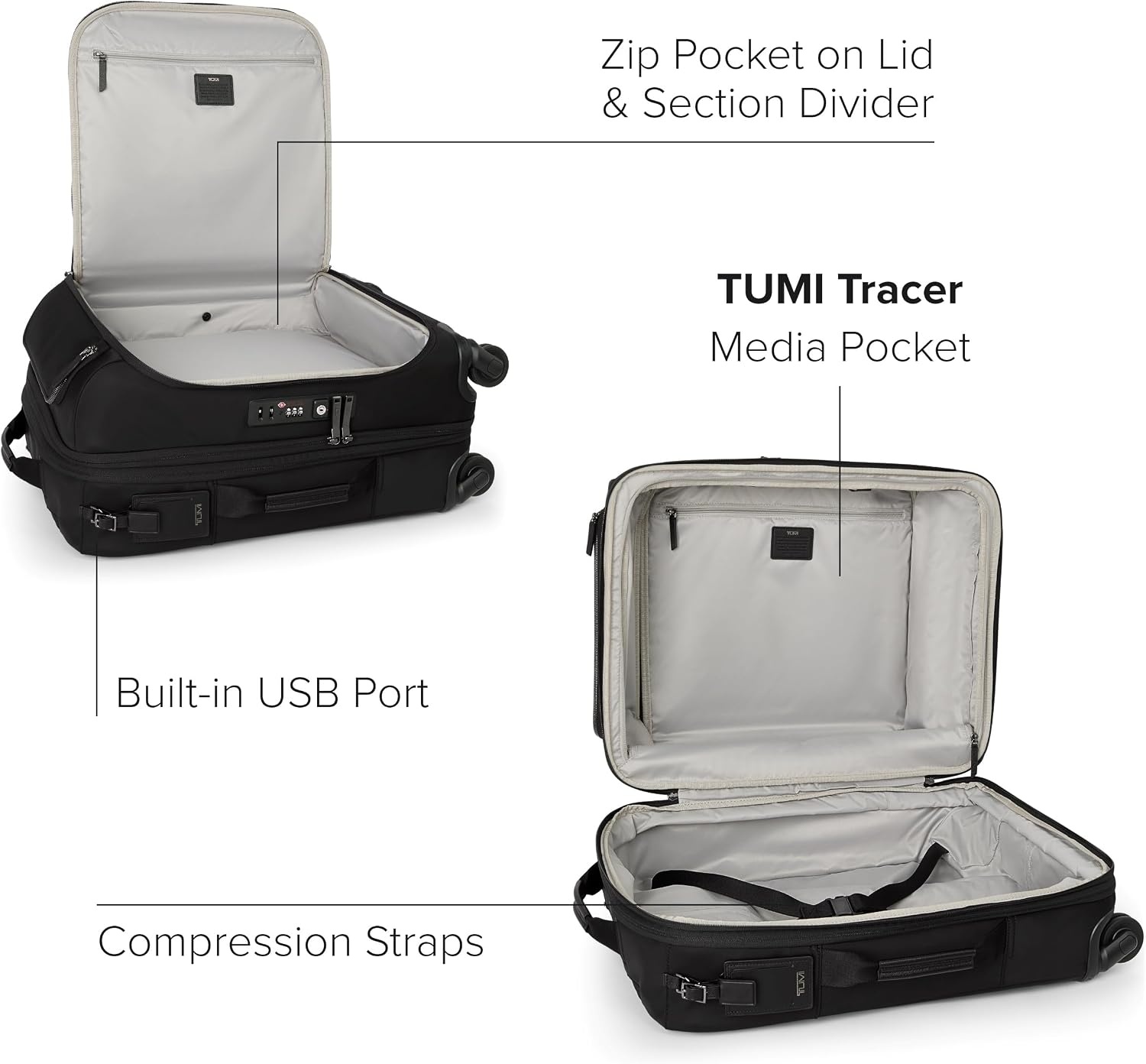image:imageTUMI Voyageur Leger 4 Wheeled Luggage Womens Lightweight and Spacious Sleek Silhouette Durable Premium Suitcase 26quot Short Trip Expandable Packing Case Black with Gunmetal HardwareBLACKGUNMETAL