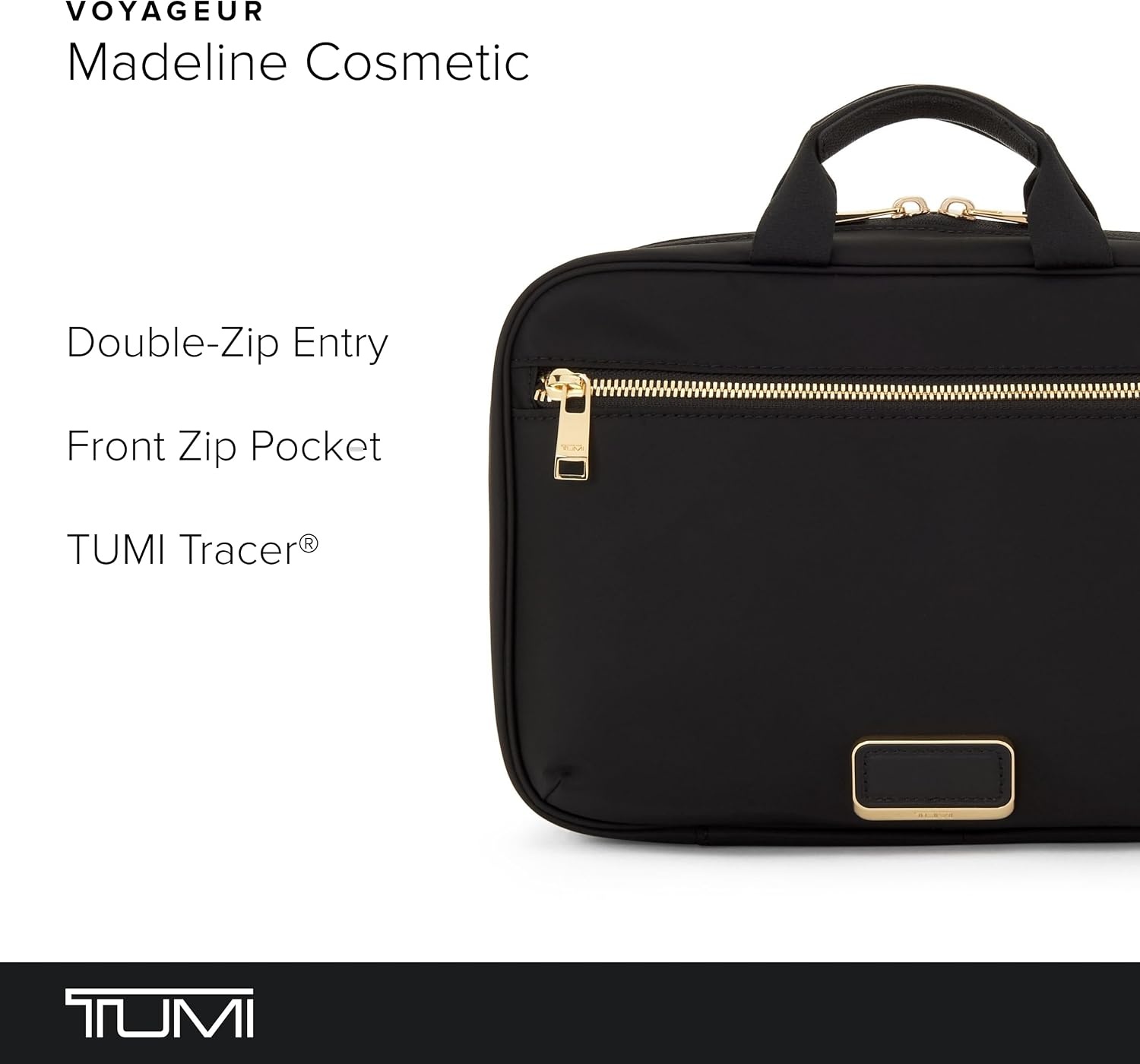 image:imageTUMI womens Madeline CosmeticBlack with Gold Hardware