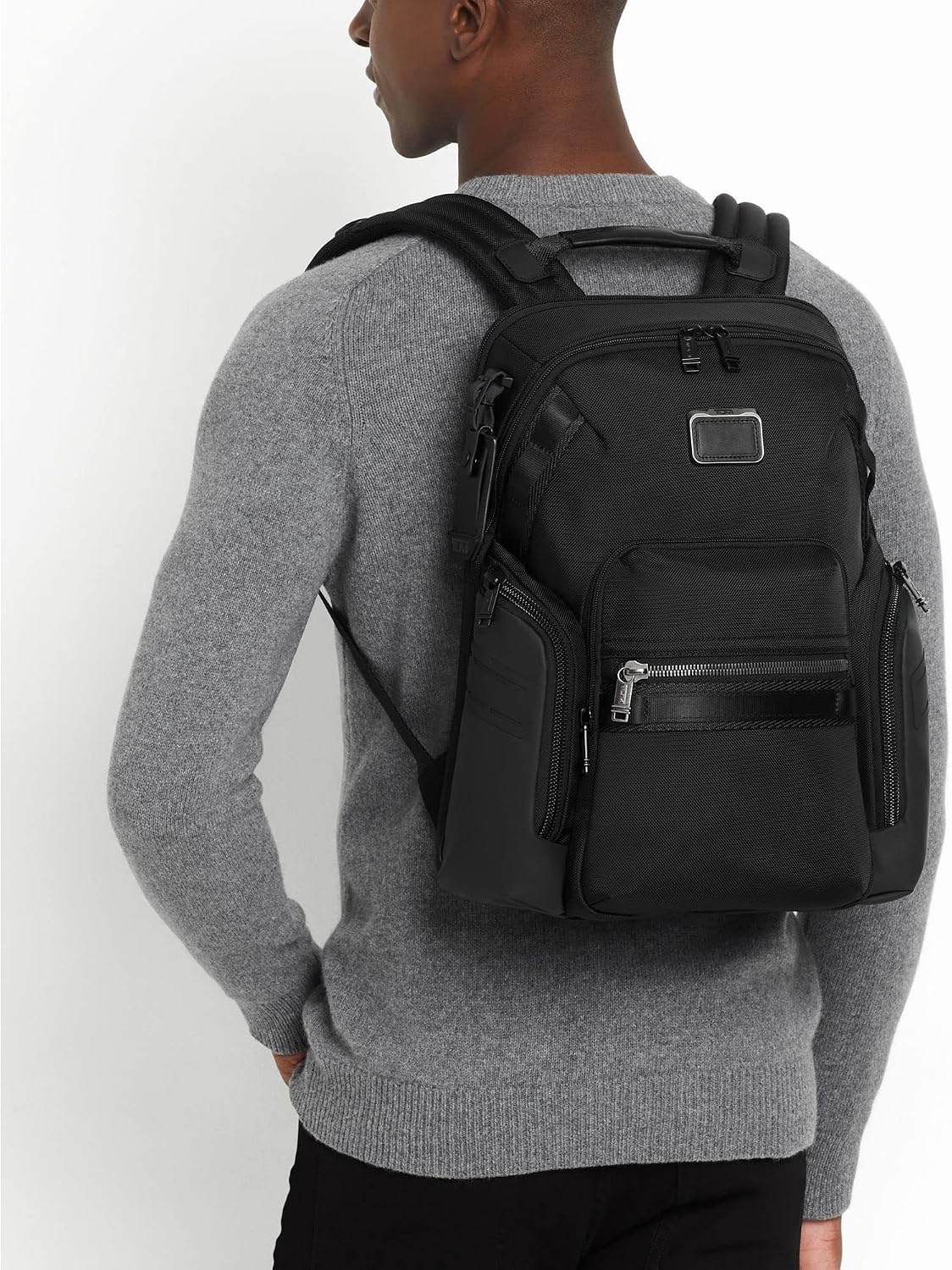 image:imageTumi Mens Navigation Backpack Navy Coated Canvas One SizeBlackOnyx