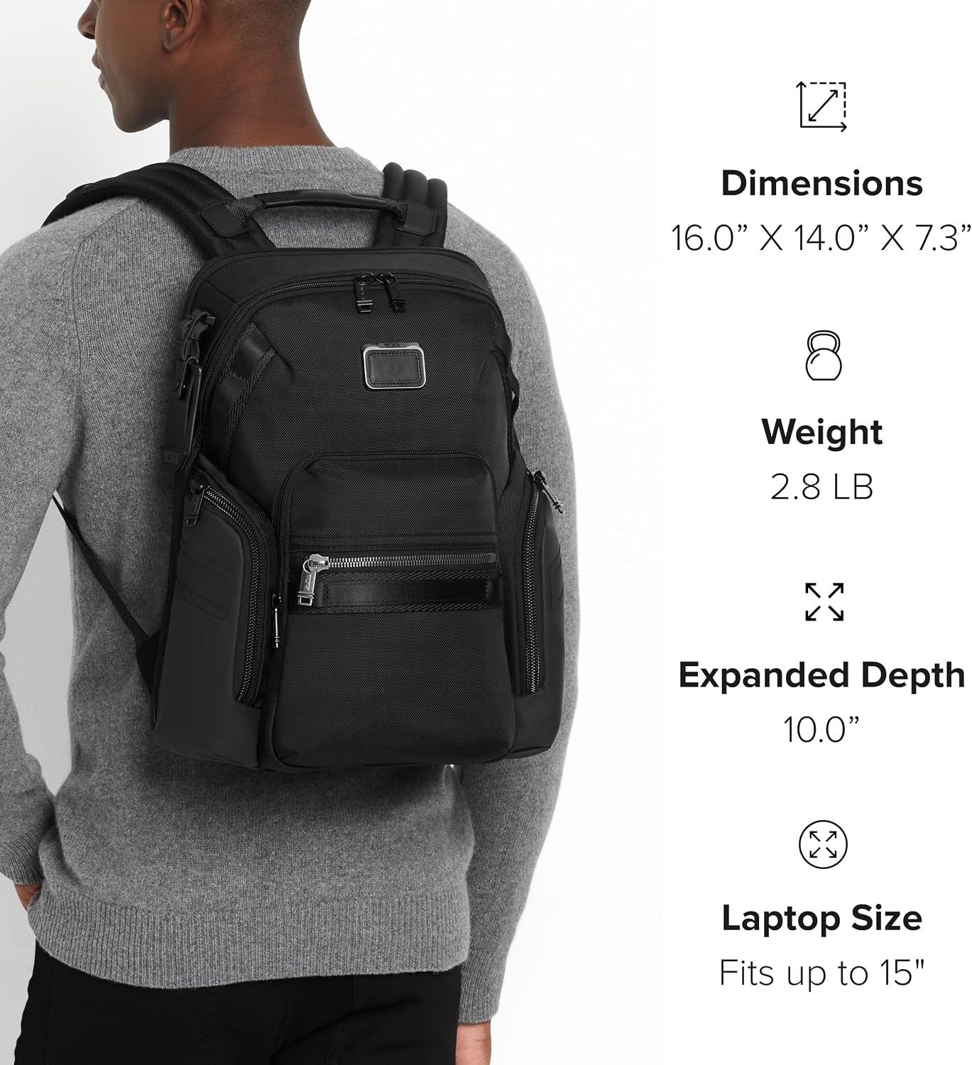 image:imageTumi Mens Navigation Backpack Navy Coated Canvas One SizeElectric Blue