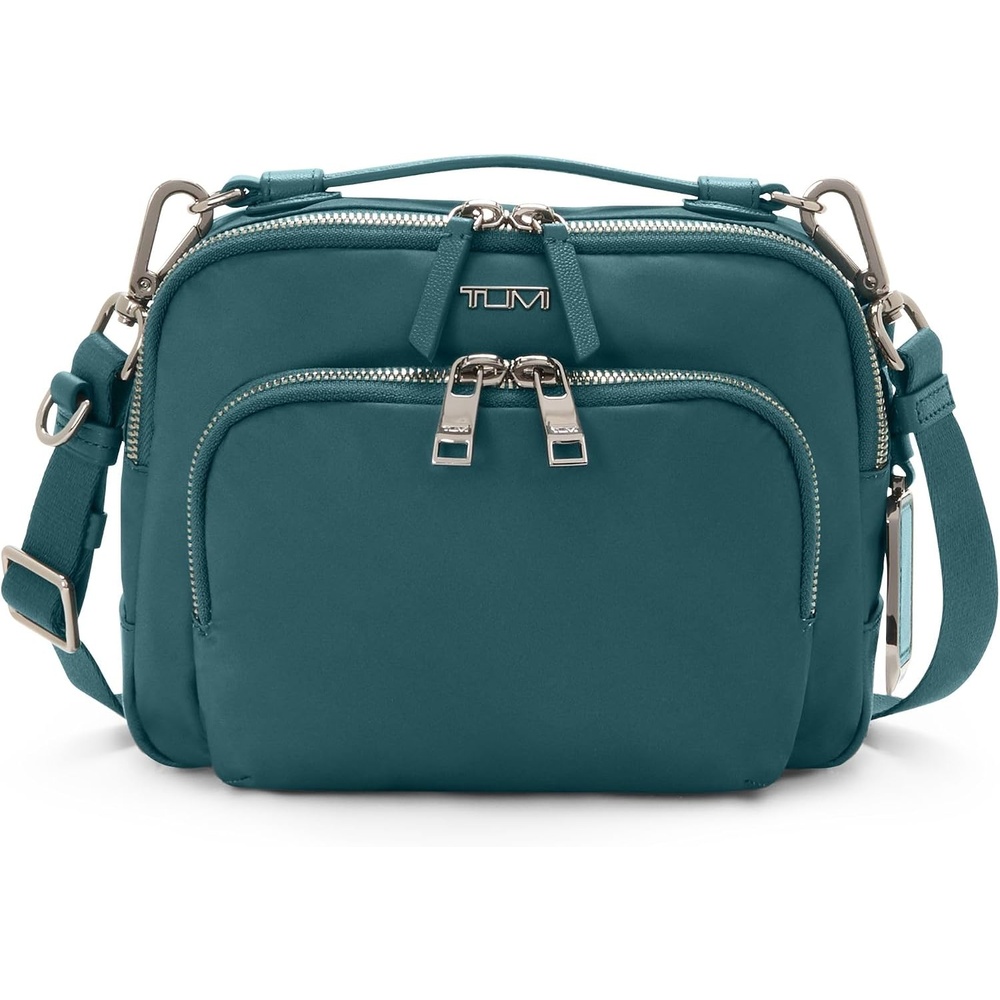 image:imageTUMI  Voyageur Teghan Crossbody  Womens Compact Everyday Purse with Leather TrimLagoon
