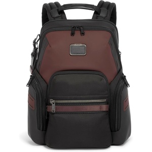 Tumi Mens Navigation Backpack Navy Coated Canvas One Size(Oxblood)