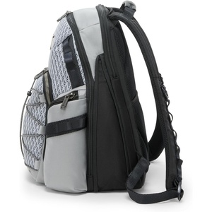 Tumi Mens Navigation Backpack Navy Coated Canvas One Size(Pearl Grey Mesh)